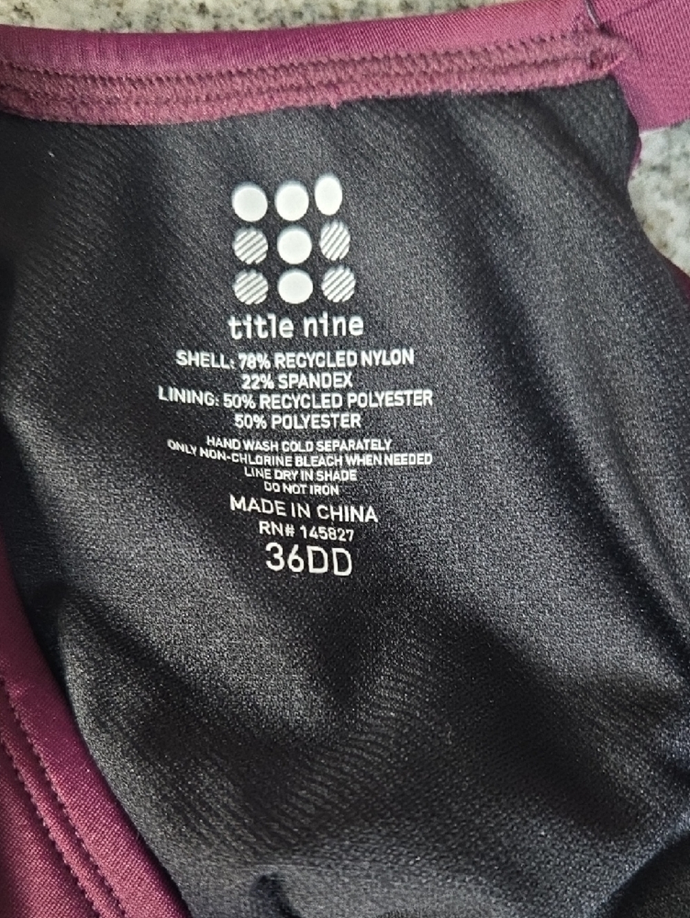 Title Nine Women 36DD Deep Plum Multi Adjustable Strap Tankini Swim Top - Picture 6 of 7